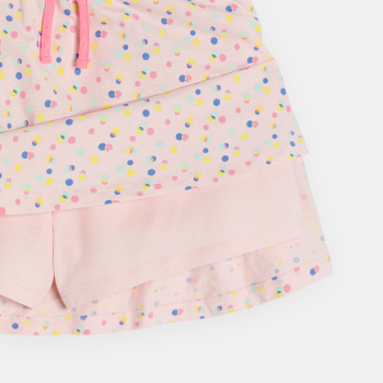 تنورة قصيرة وردية اللون من الجيرسيه المطبوع للفتيات